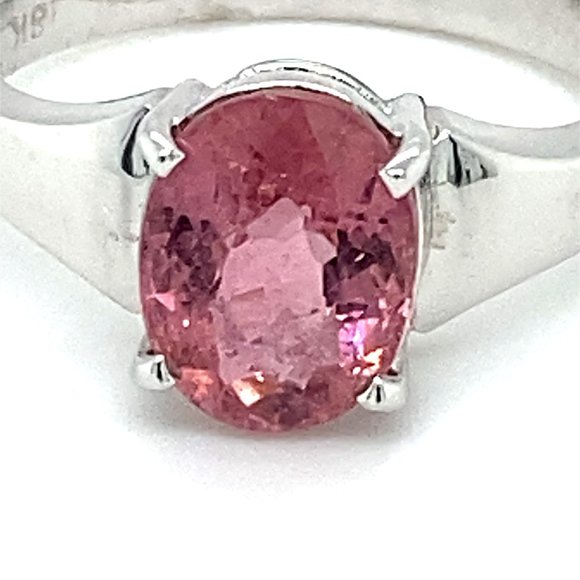 Pink Tourmaline 1.68ct Solid 18K White Gold Ring - Picture 7 of 7